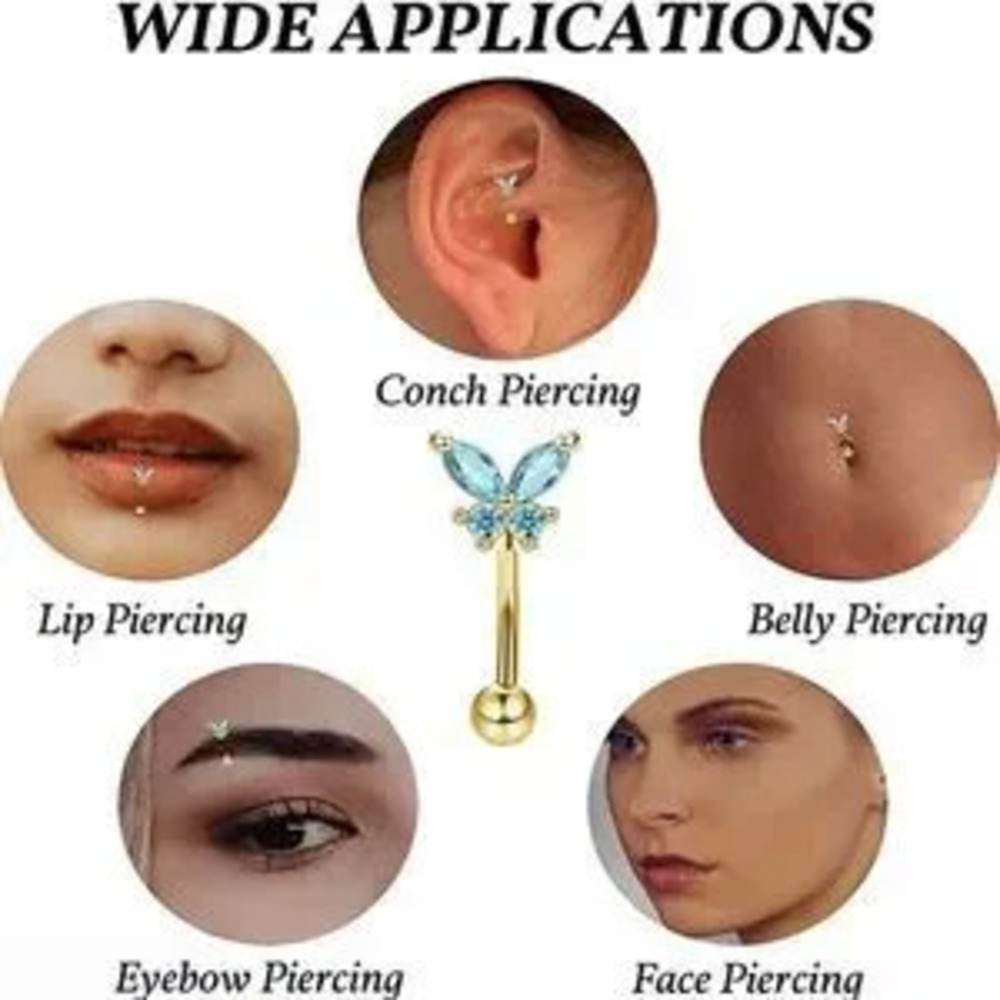 Cute Blue Gold Piercing Wide?Application